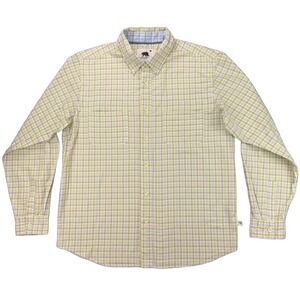 Dakota Grizzly Yellow Plaid Long Sleeve Shirt Mens Large Button Down Cotton Blnd